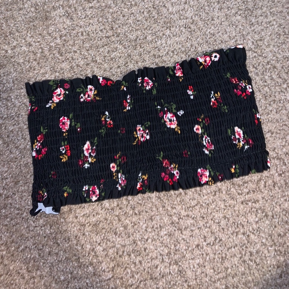 Floral Bandeau Swim Suit Top